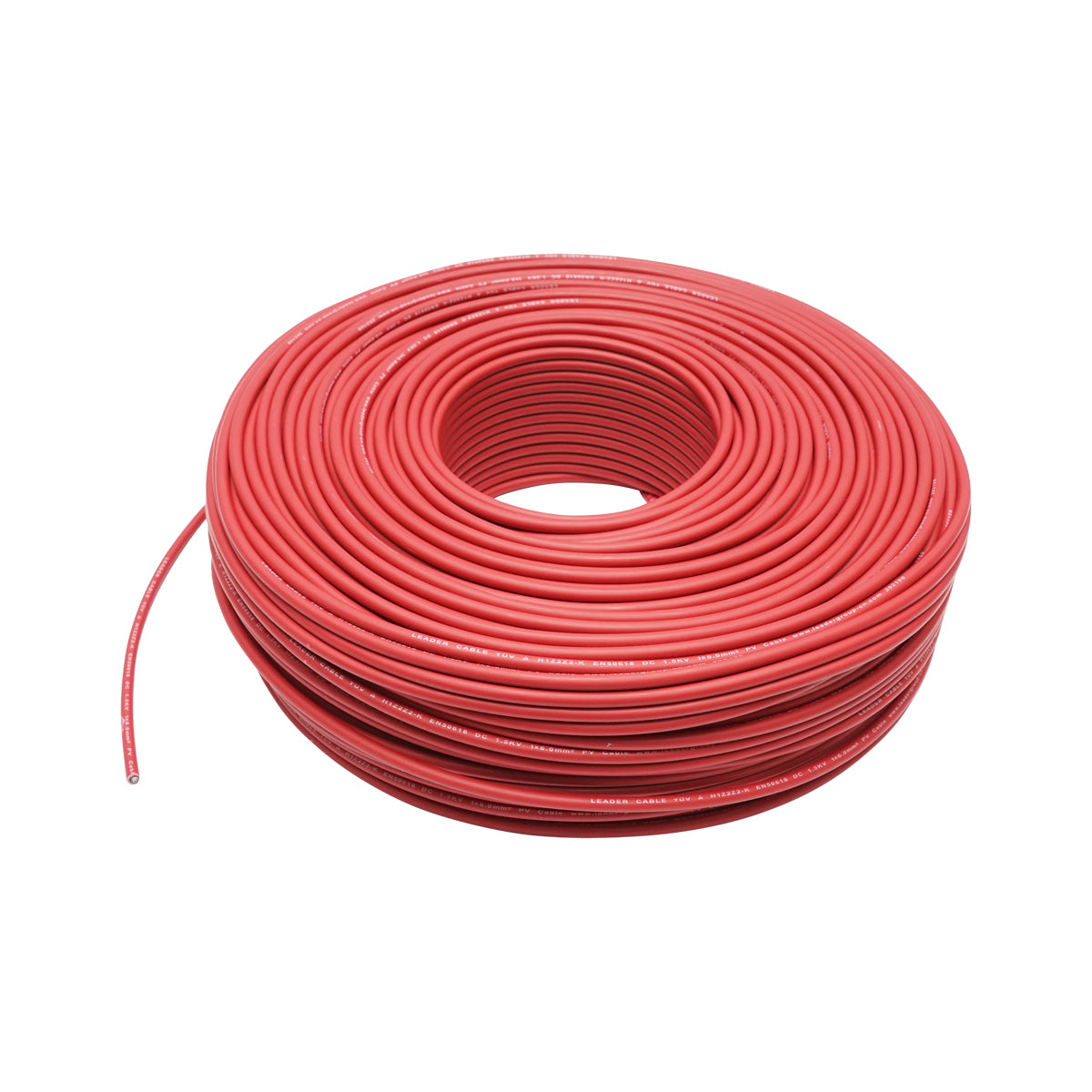 Solar panel cable roll 6mmx100m red 1.5KV, H1Z2Z2-K Leader